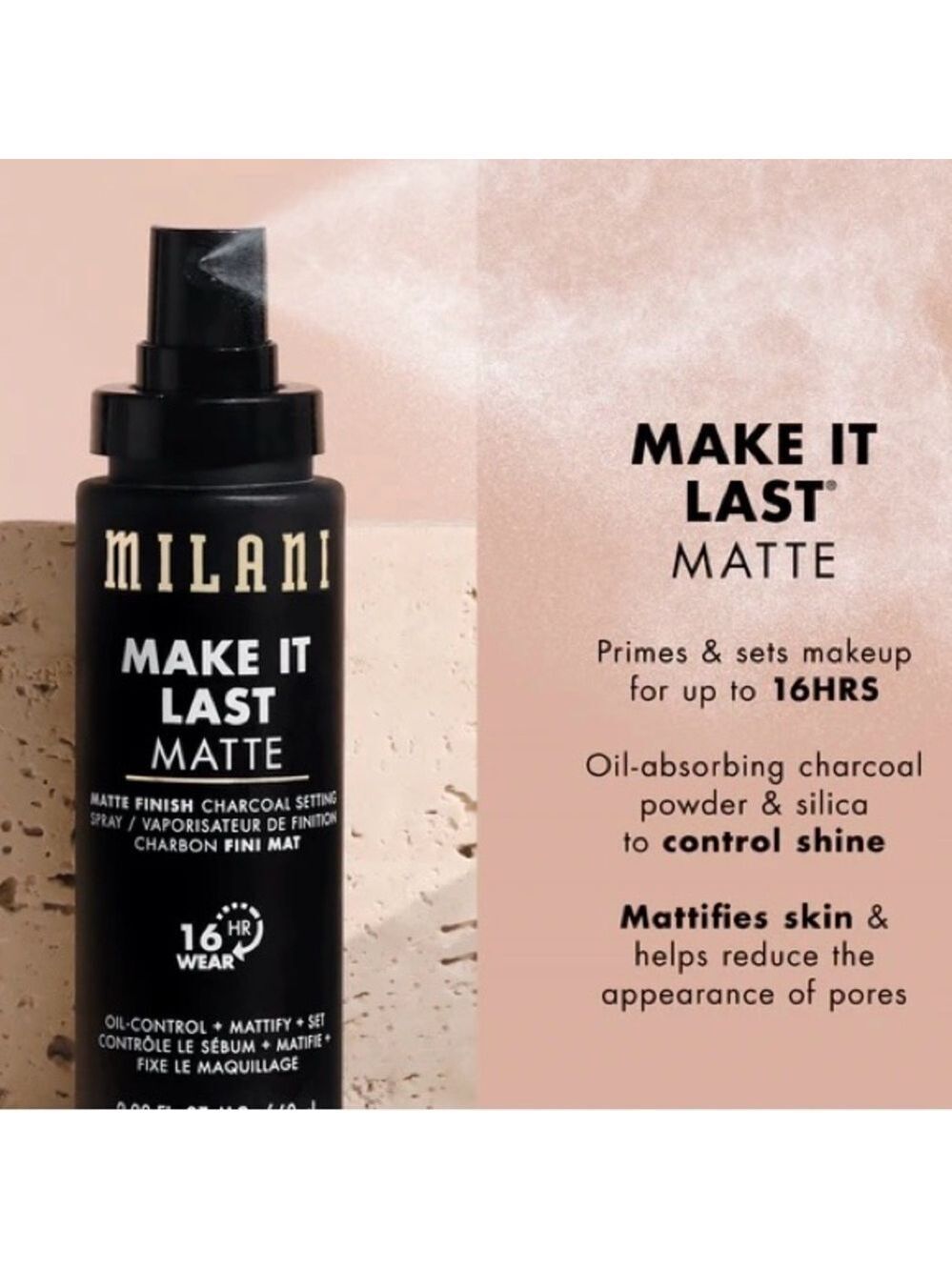 Milani Make It Last Matte - Matte Finish Charcoal Setting Spray - Picture 4 of 7